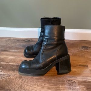 Vintage platform leather boots